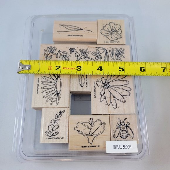 Wood Stamp Set Stampin’ Up! In Full Bloom Bee Flowers Garden 2004 Paper Crafts C - Picture 6 of 7